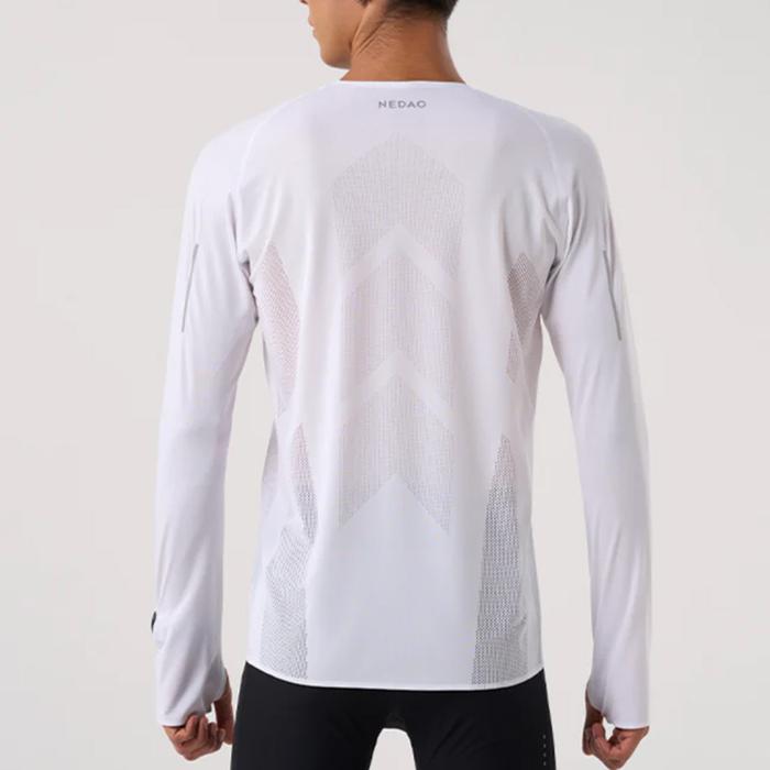 Nedao Qiflow Ventilated Long Sleeve Men's Running T-Shirt - White
