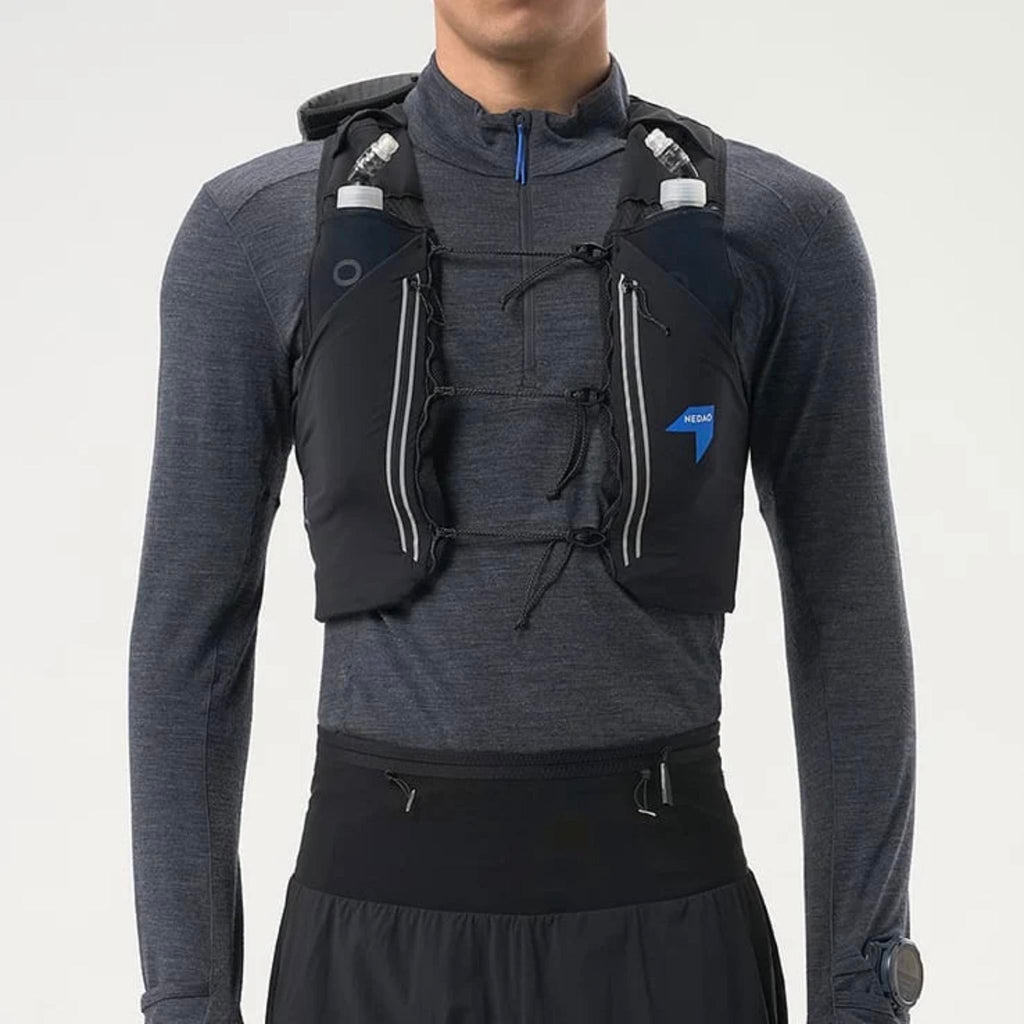 Nedao Trail Running Vest 8L - Black (+2 Soft Flask 500ml)