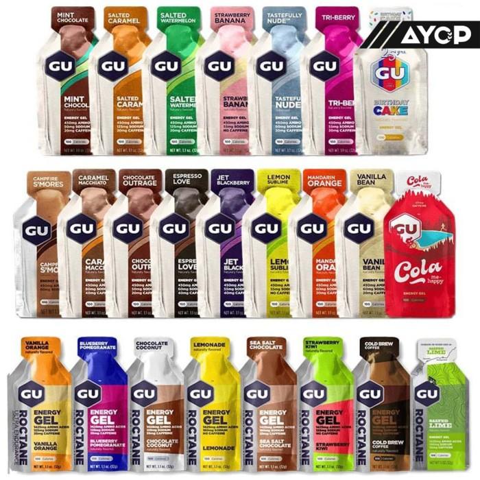 GU Energy Gel Original & Roctane Suplemen Olahraga Lari Sepeda