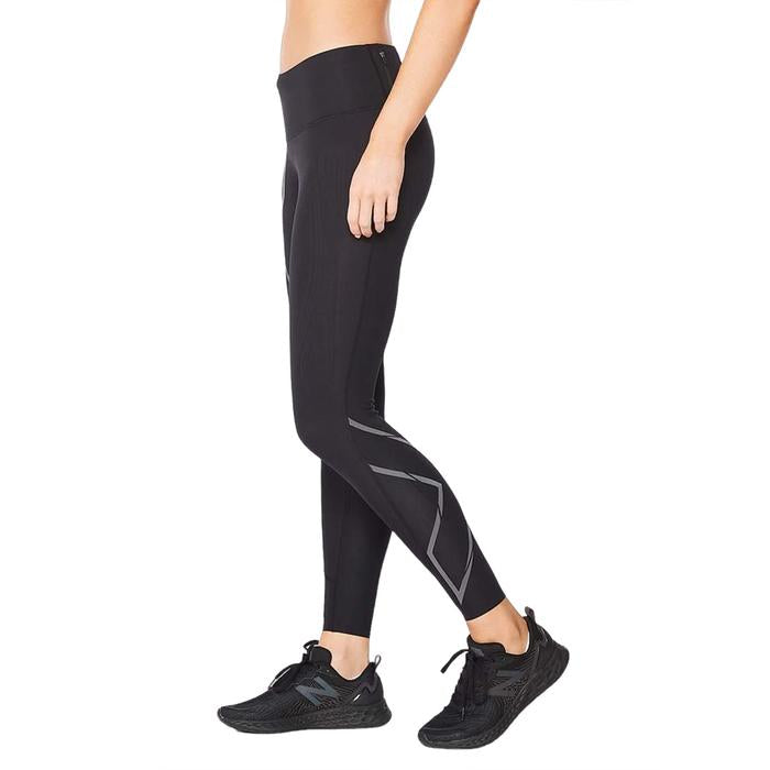 2XU Light Speed Mid-Rise Women’s Compression Tights - Black/Black Reflective