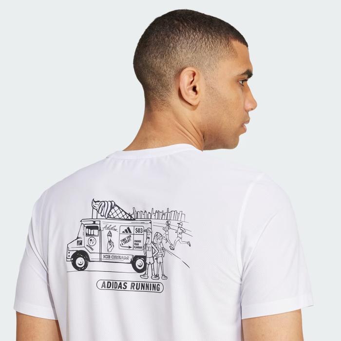 Adidas Running Ice Cream Graphic Men's Running T-Shirt - White