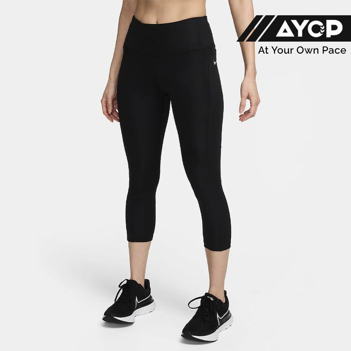 Nike Dri-FIT Fast Women's Mid-Rise Crop Running Leggings - Black