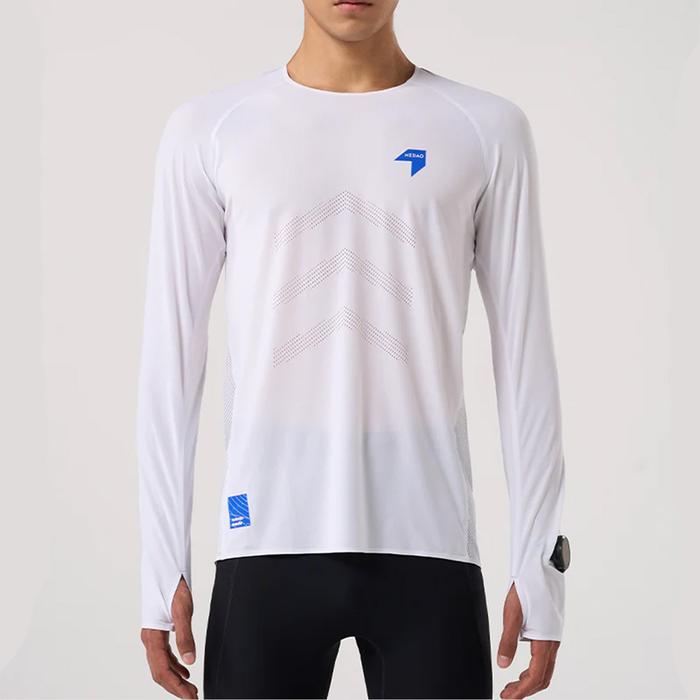 Nedao Qiflow Ventilated Long Sleeve Men's Running T-Shirt - White