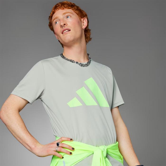 Adidas Run It Logo Men's Running T-Shirt - Putty Grey