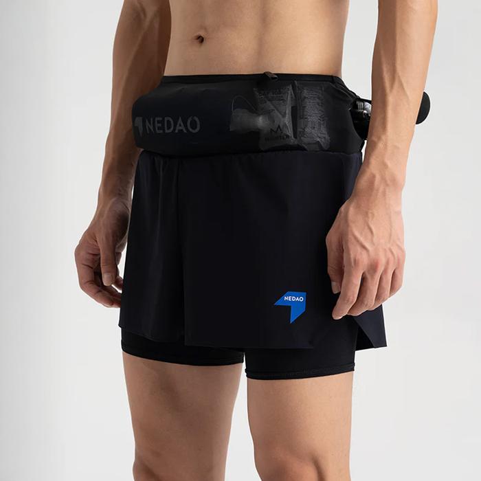 Nedao TrioShorts PowerPouch Men's Running Shorts - Black