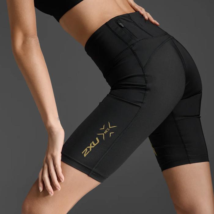 2XU MCS Light Speed Mid-Rise Women’s Running Compression Short - Black/Gold
