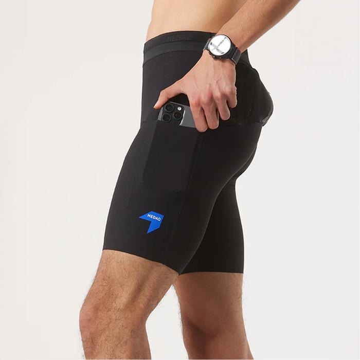 Nedao FlexFit 1/2-Length 7-inch Men’s Running Tights - Black