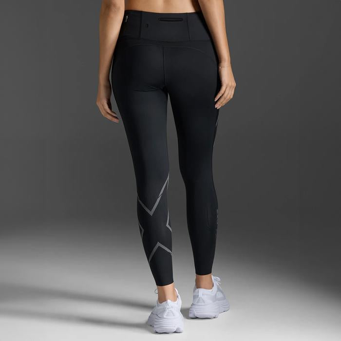 2XU Light Speed Mid-Rise Women’s Compression Tights - Black/Black Reflective