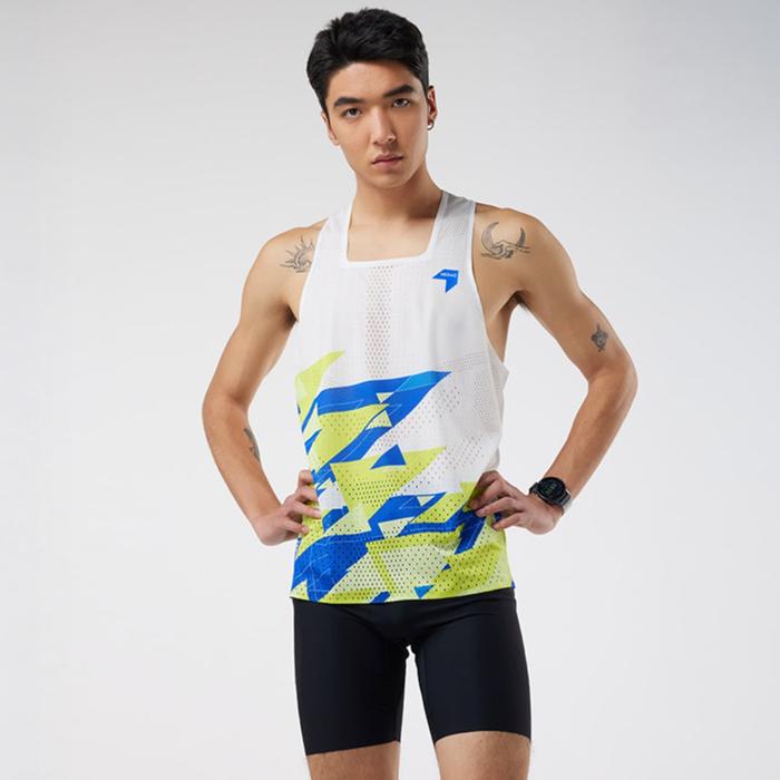 Nedao QiFlow Racing One Cut Men’s Running Singlet - Shapeshift White