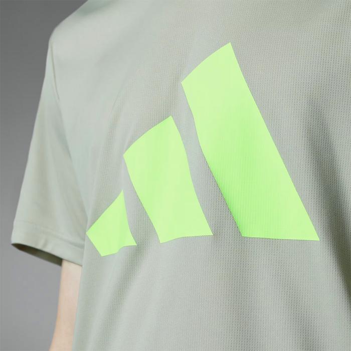 Adidas Run It Logo Men's Running T-Shirt - Putty Grey