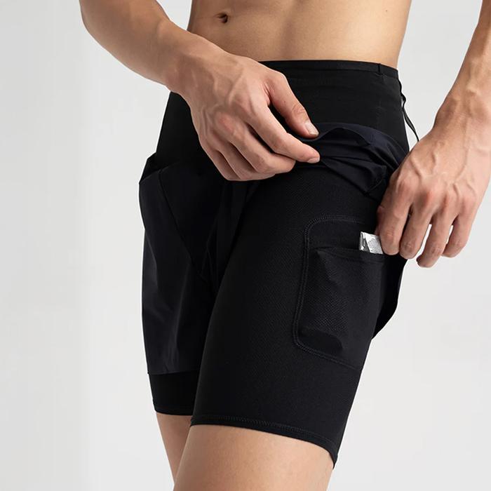Nedao TrioShorts PowerPouch Men's Running Shorts - Black
