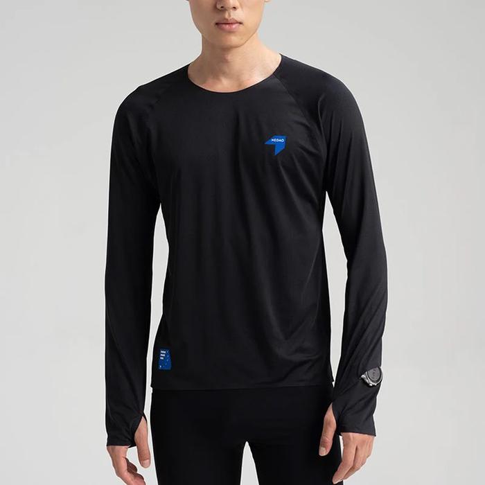 Nedao Qiflow Ventilated Men’s Running Long Sleeve T-Shirt - Black