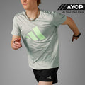Adidas Run It Logo Men's Running T-Shirt - Putty Grey