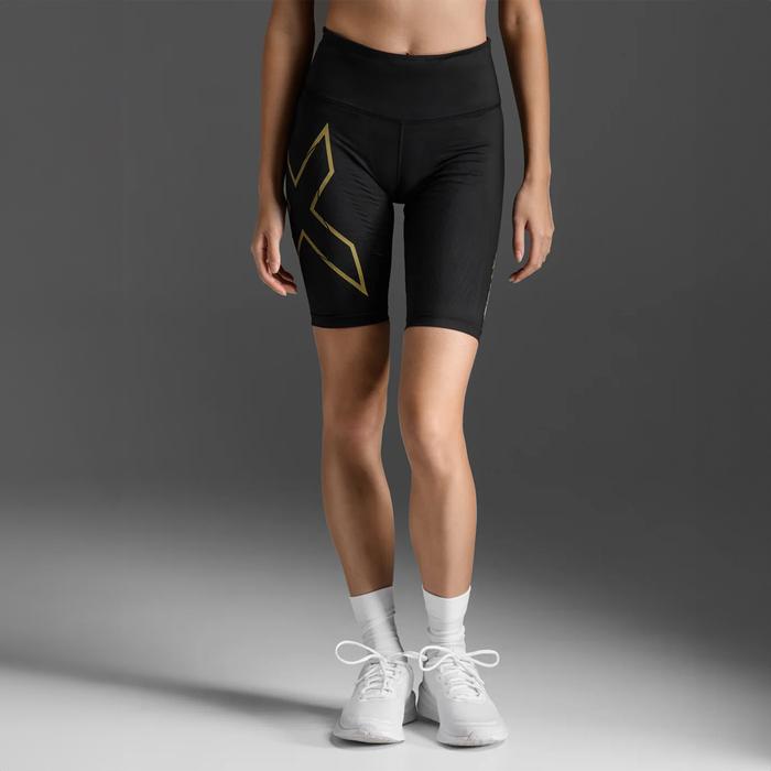 2XU MCS Light Speed Mid-Rise Women’s Running Compression Short - Black/Gold