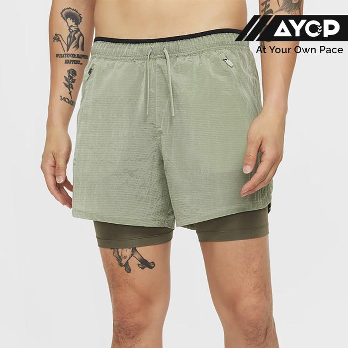 Nike Dri-FIT Stride Running Division 5-inch Water-Repellent 2-in-1 Men's Running Short - Jade Horizon