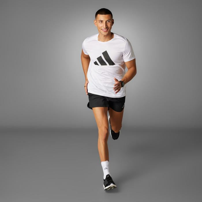 Adidas Run It Logo Men's Running T-Shirt - White