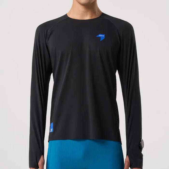 Nedao Qiflow Ventilated Men’s Running Long Sleeve T-Shirt - Black