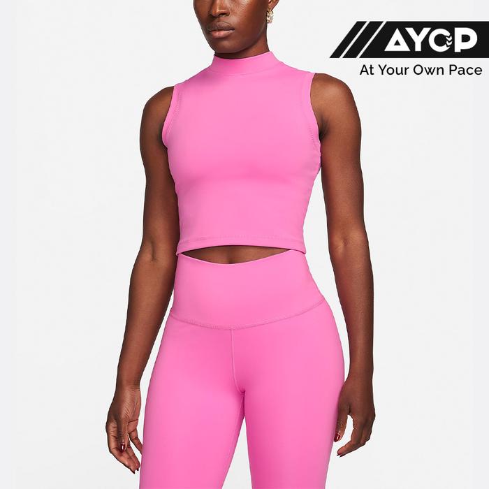 Nike Dri-FIT One Fitted Women's Mock-Neck Cropped Tank Top - Playful Pink