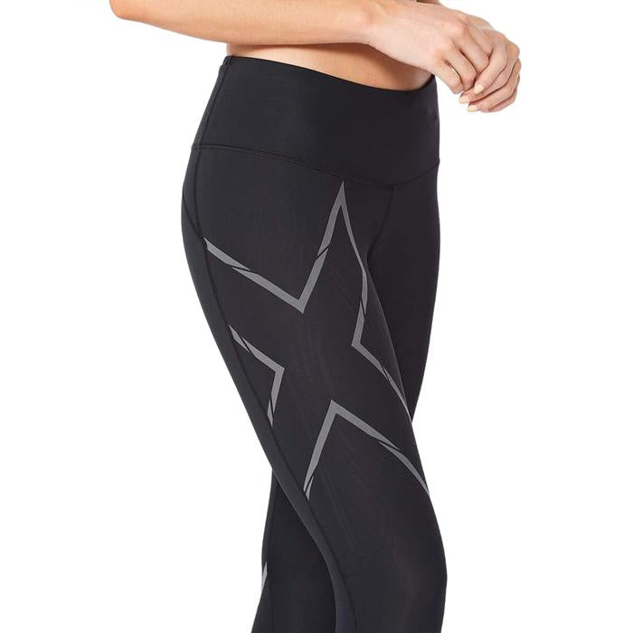 2XU Light Speed Mid-Rise Women’s Compression Tights - Black/Black Reflective