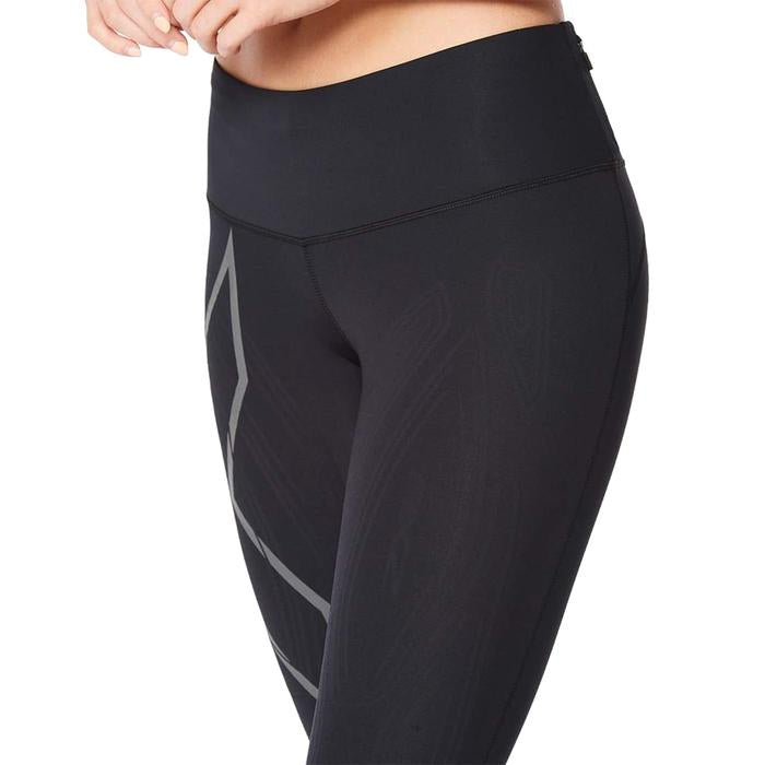 2XU Light Speed Mid-Rise Women’s Compression Tights - Black/Black Reflective
