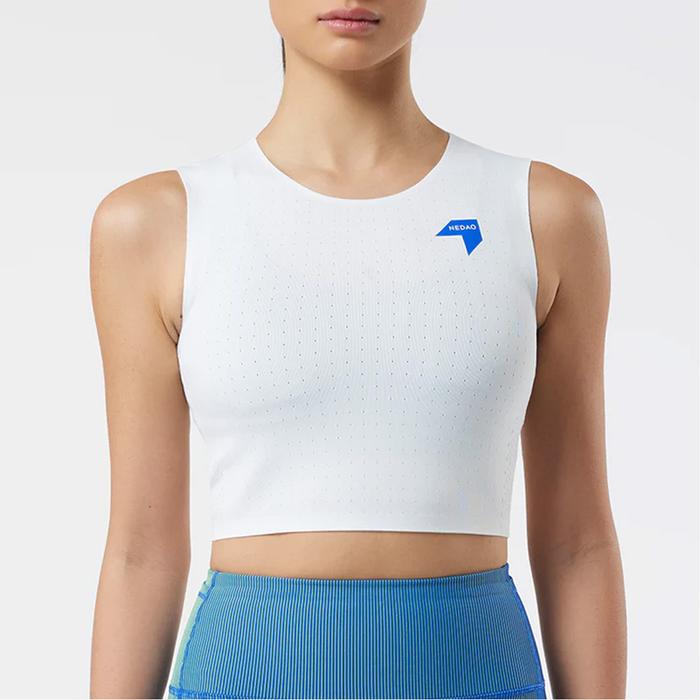 Nedao QiFlow Crop Top Women's Running Tank Top - White