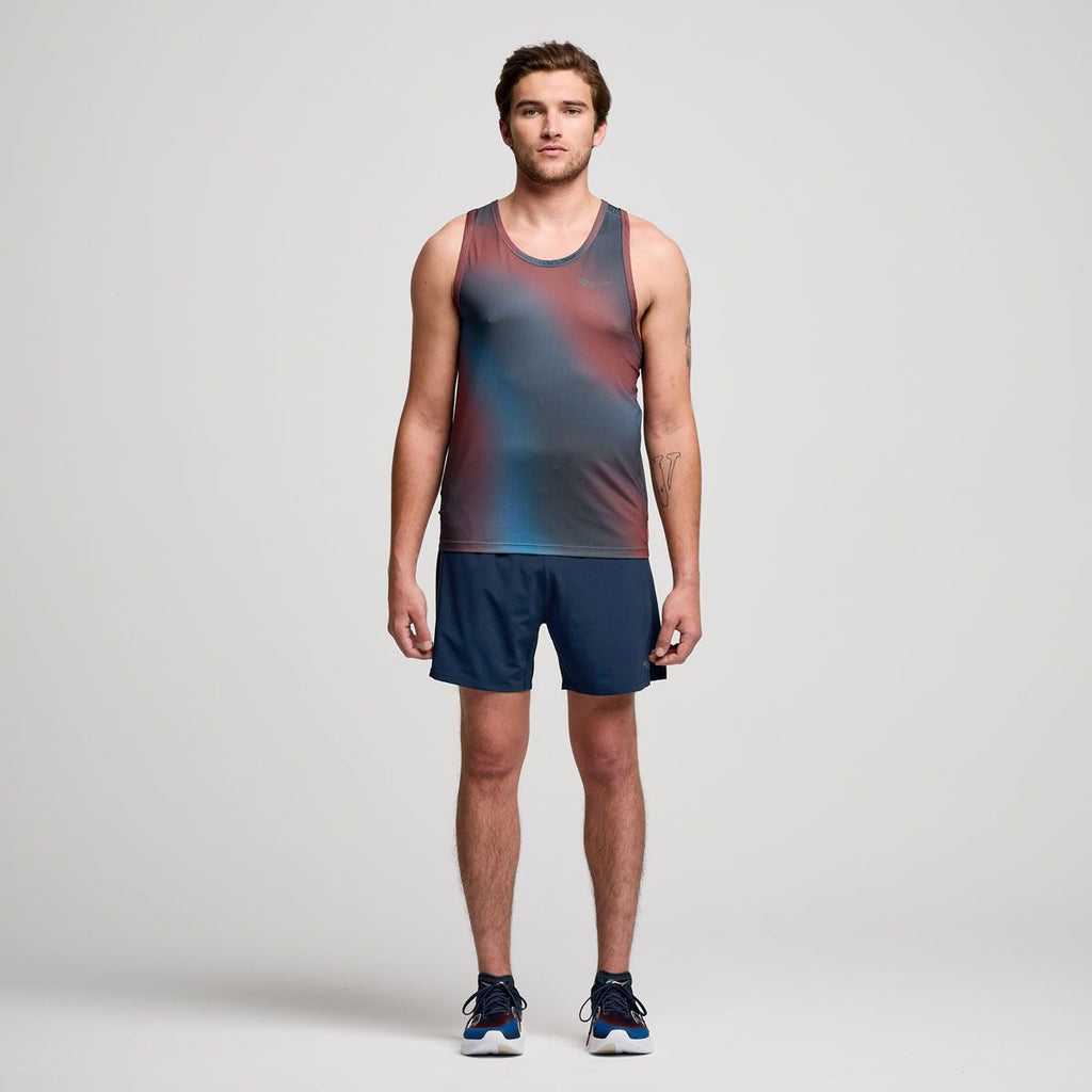 Saucony Stopwatch Graphic Men’s Running Tank Top Singlet - Soothe Print