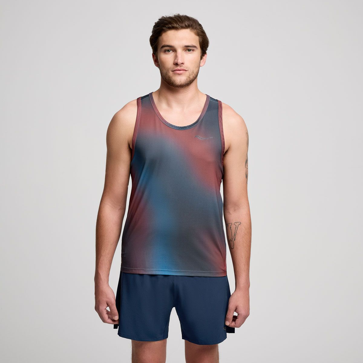 Saucony Stopwatch Graphic Men’s Running Tank Top Singlet - Soothe Print
