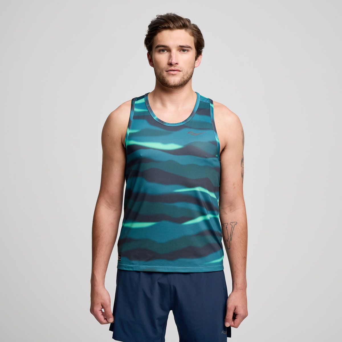 Saucony Stopwatch Graphic Men’s Running Tank Top Singlet - Calm Print