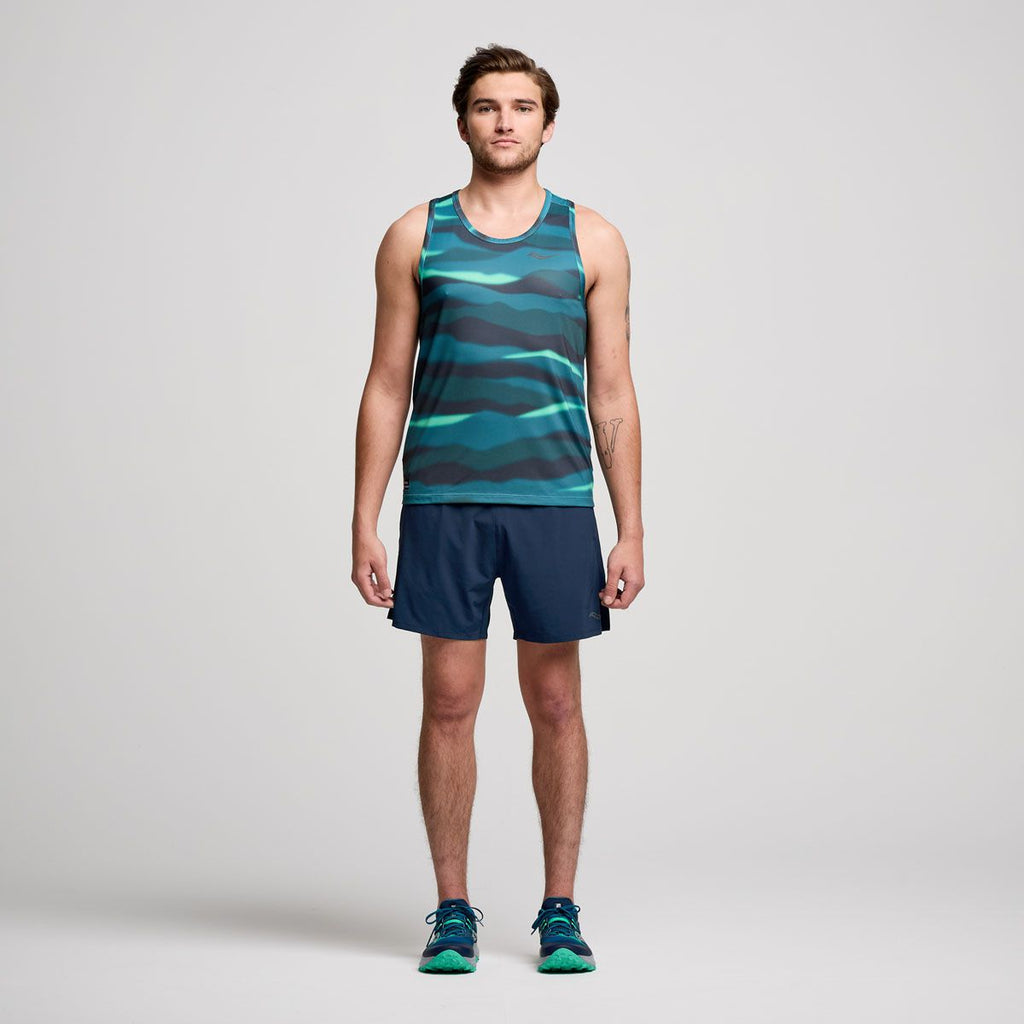Saucony Stopwatch Graphic Men’s Running Tank Top Singlet - Calm Print