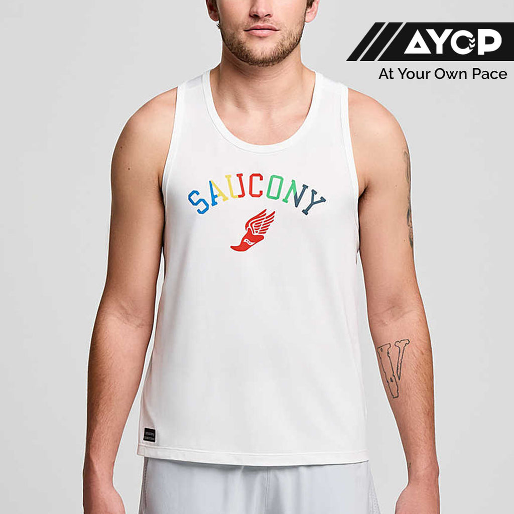 Saucony Stopwatch Graphic Men’s Running Tank Top Singlet - Ivy Prep