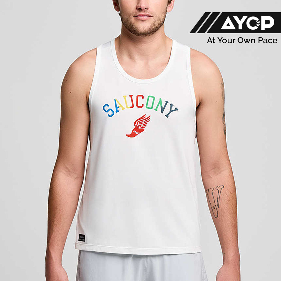 Saucony Stopwatch Graphic Men’s Running Tank Top Singlet - Ivy Prep