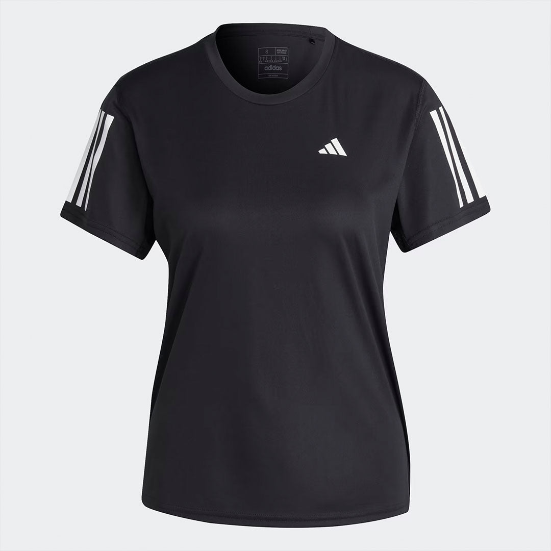 Adidas Own The Run 3 Stripes Women’S Running T-Shirt - Black