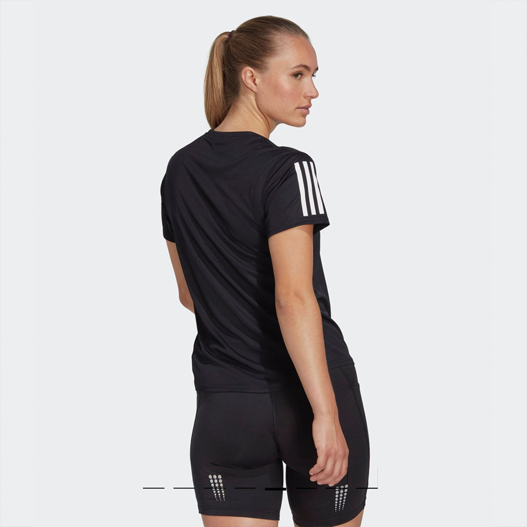 Adidas Own The Run 3 Stripes Women’S Running T-Shirt - Black