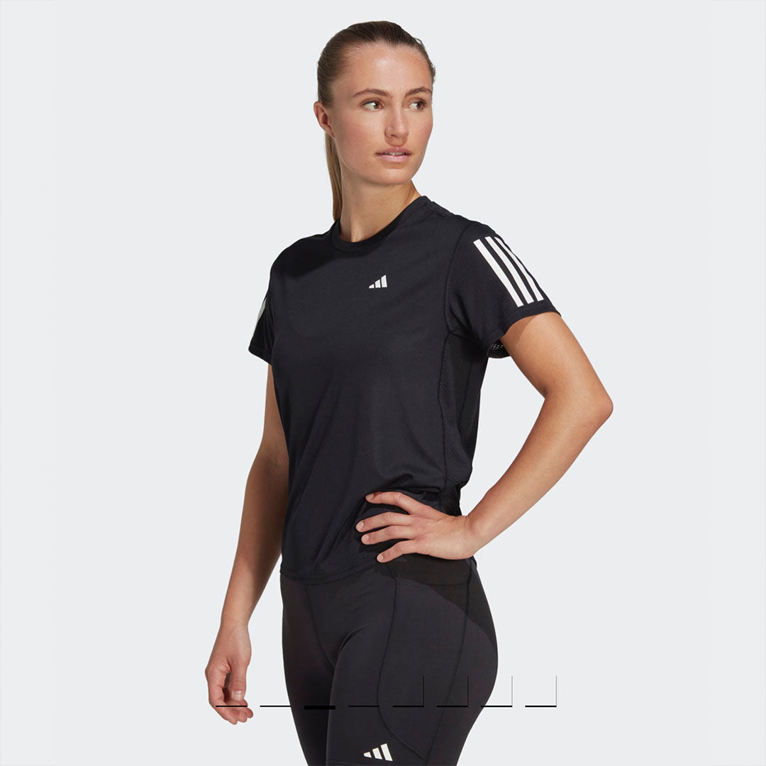 Adidas Own The Run 3 Stripes Women’S Running T-Shirt - Black