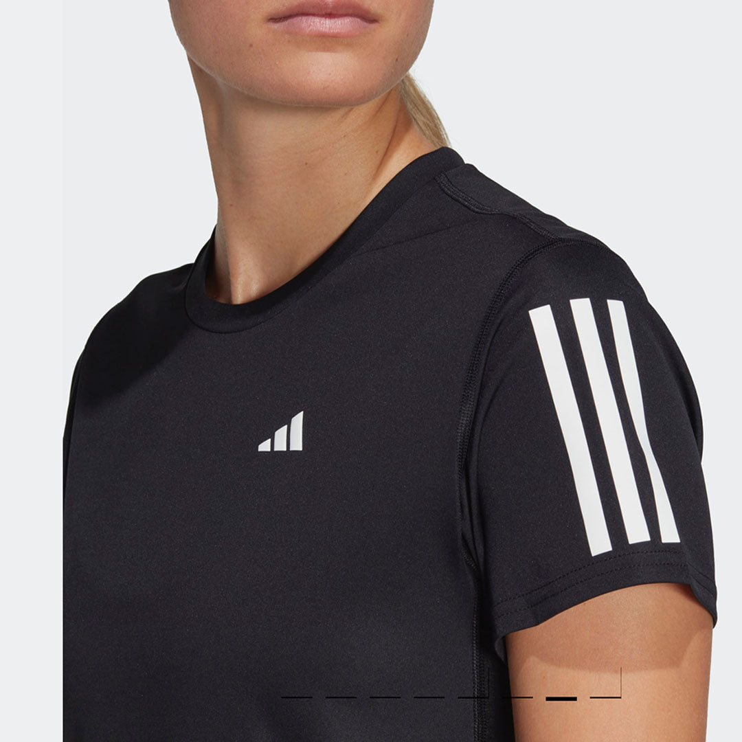 Adidas Own The Run 3 Stripes Women’S Running T-Shirt - Black