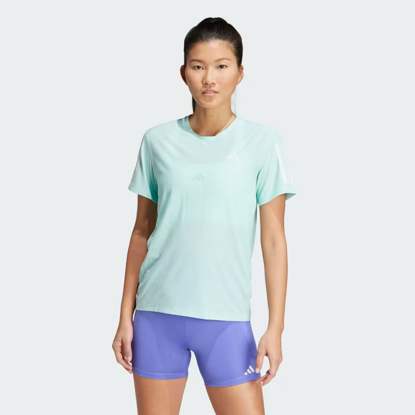 Adidas Own The Run 3 Stripes Women’s Running T-Shirt - Turquoise