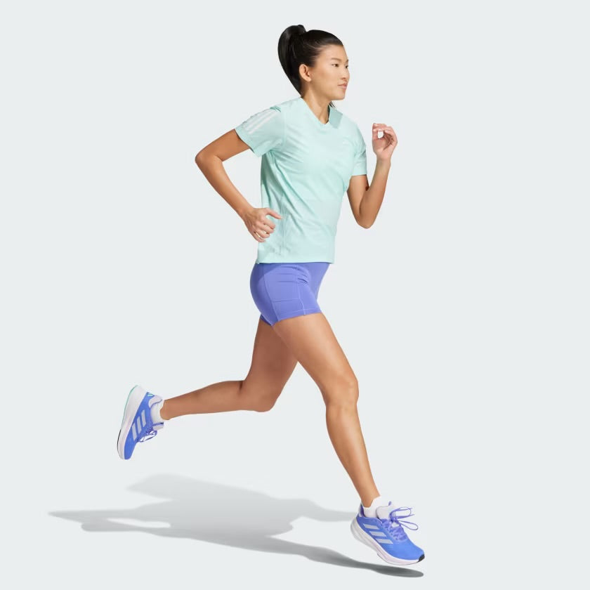 Adidas Own The Run 3 Stripes Women’s Running T-Shirt - Turquoise