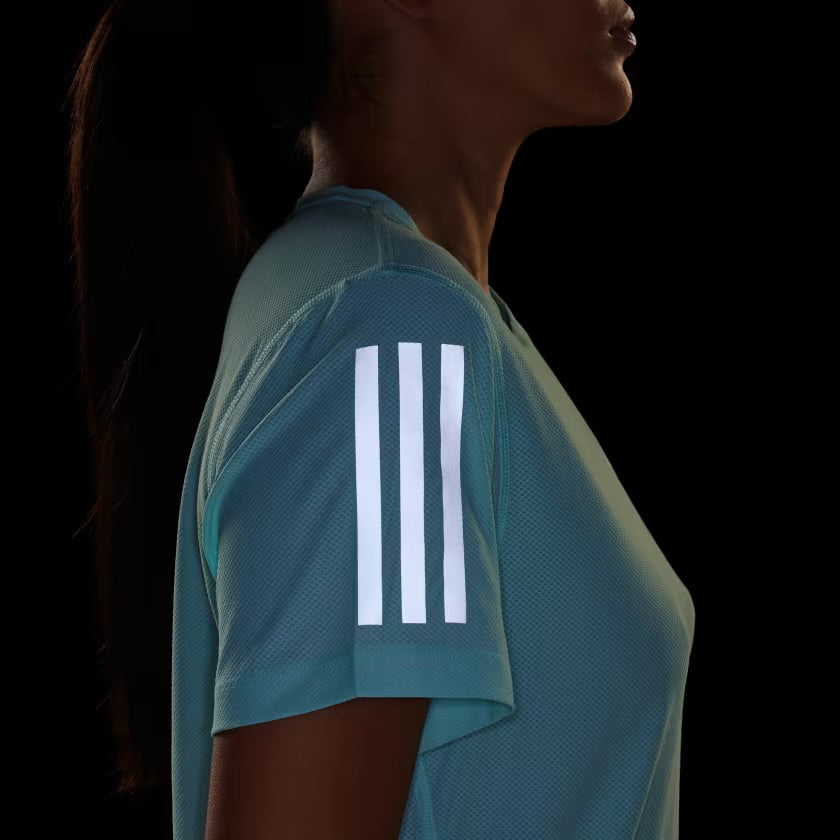 Adidas Own The Run 3 Stripes Women’s Running T-Shirt - Turquoise