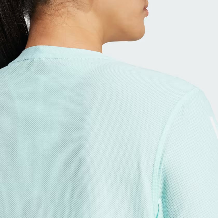 Adidas Own The Run 3 Stripes Women’s Running T-Shirt - Turquoise