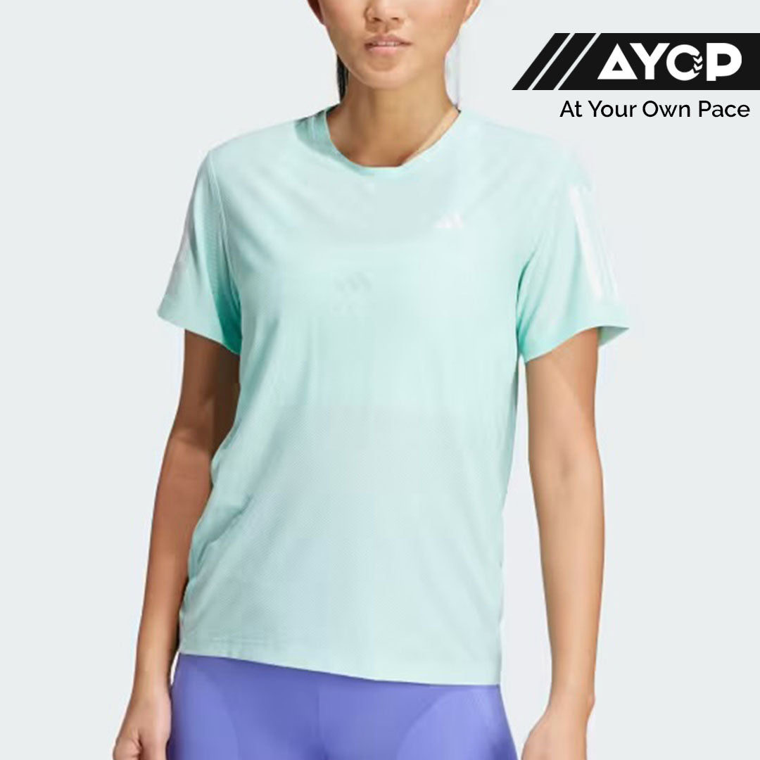 Adidas Own The Run 3 Stripes Women’s Running T-Shirt - Turquoise