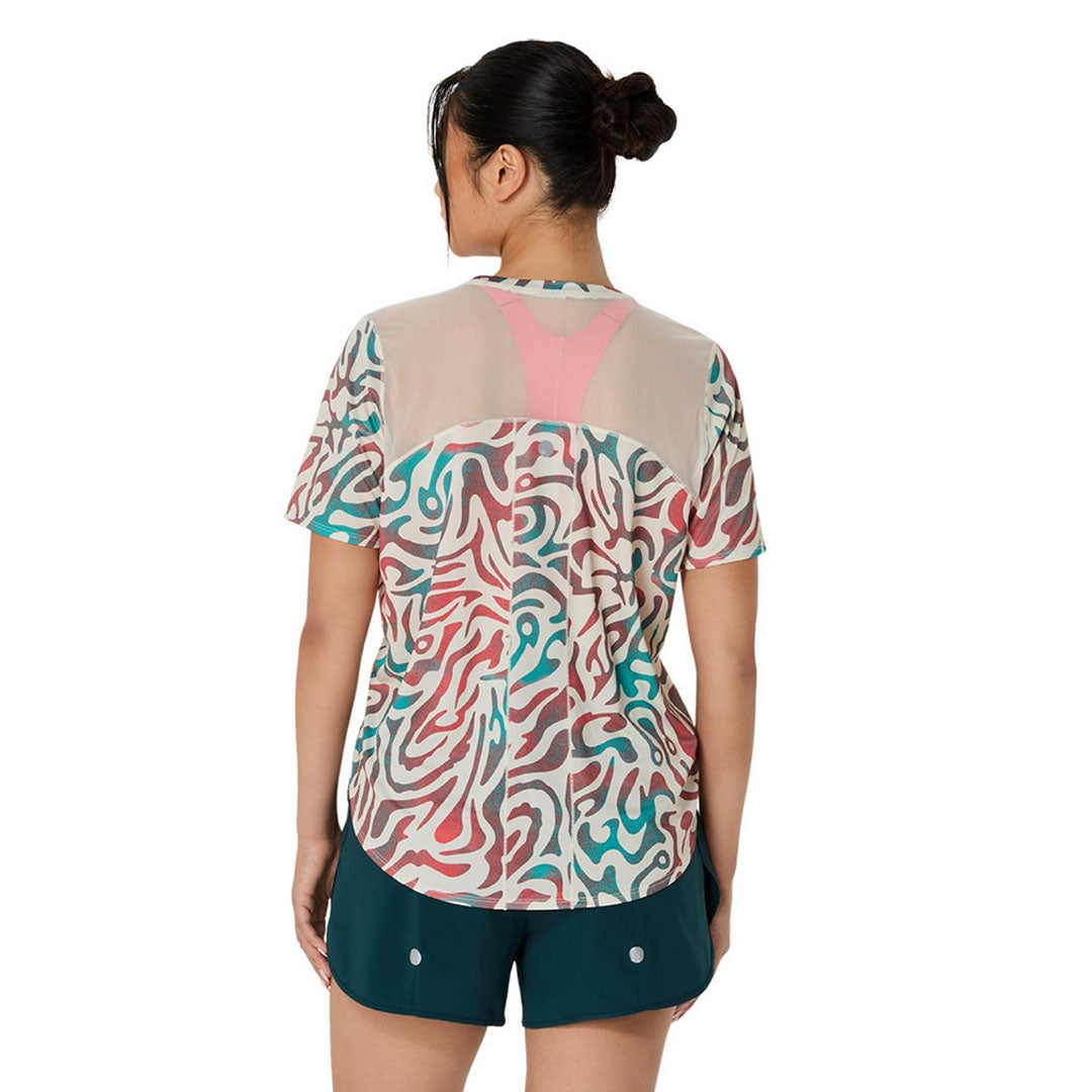 Asics Road All Over Print Kabuki Theater Women’s Running T-Shirt - Birch