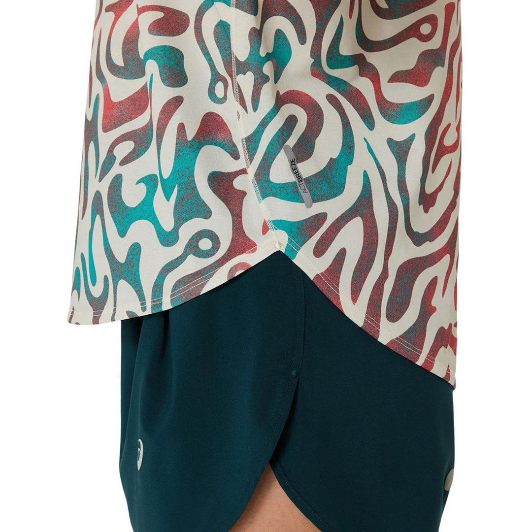 Asics Road All Over Print Kabuki Theater Women’s Running T-Shirt - Birch