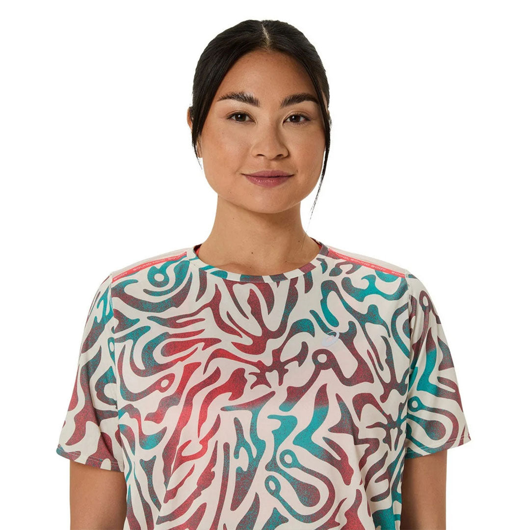 Asics Road All Over Print Kabuki Theater Women’s Running T-Shirt - Birch