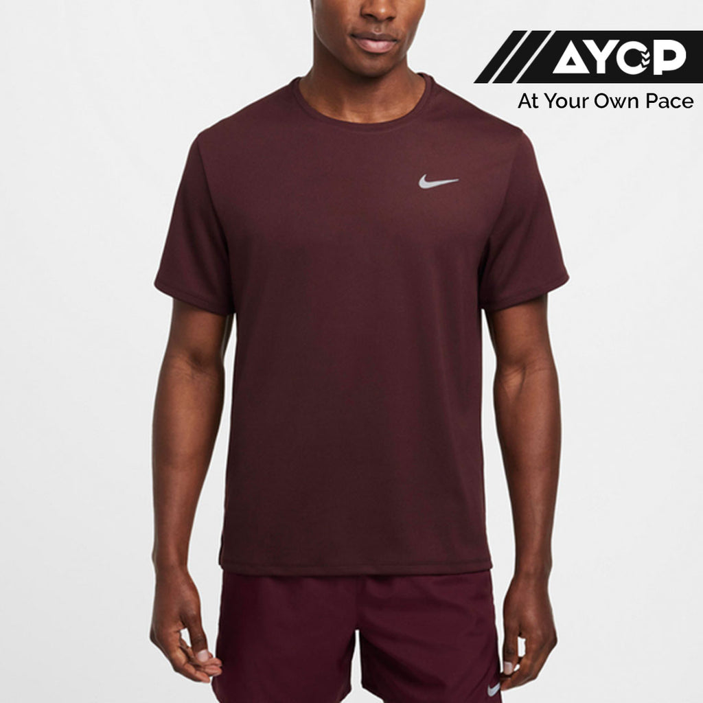 Nike Dri-FIT Miler UV Men’s Running T-Shirt - Burgundy Rush