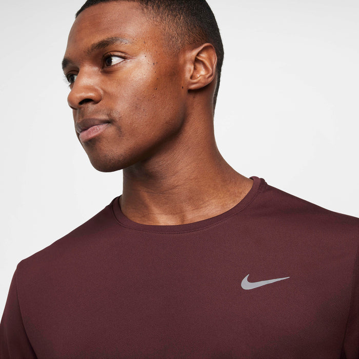 Nike Dri-FIT Miler UV Men’s Running T-Shirt - Burgundy Rush