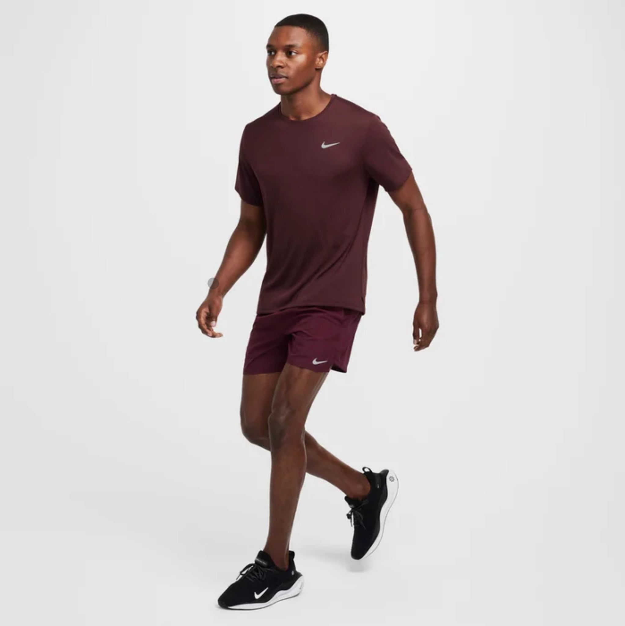 Nike Dri-FIT Miler UV Men’s Running T-Shirt - Burgundy Rush