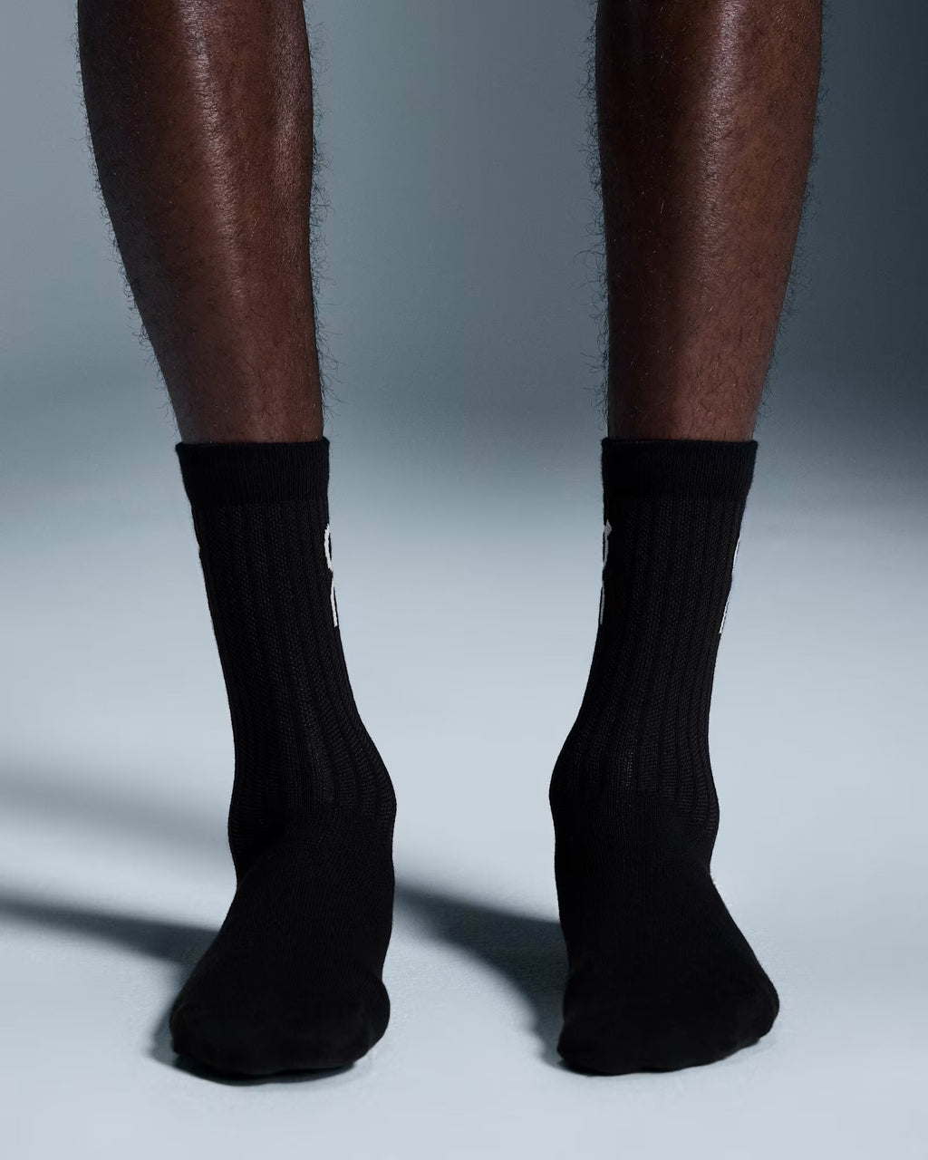 (1 Pair) ON Running Logo Socks High Crew Unisex Running Socks - Black