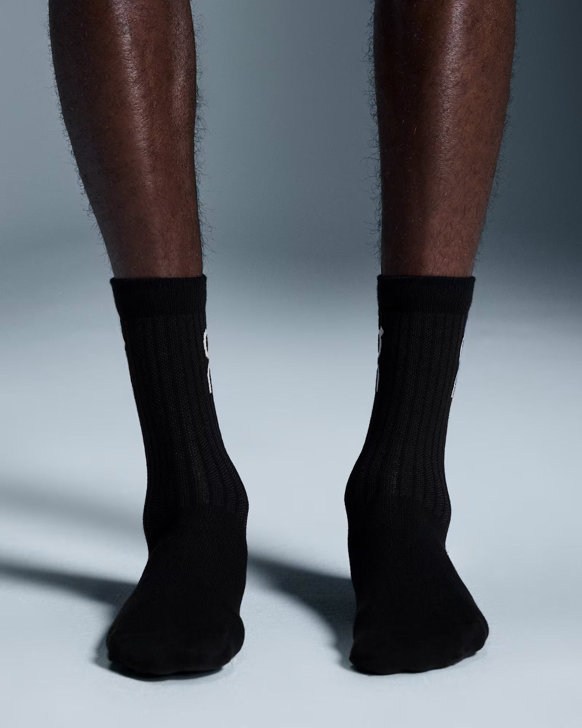 (1 Pair) ON Running Logo Socks High Crew Unisex Running Socks - Black