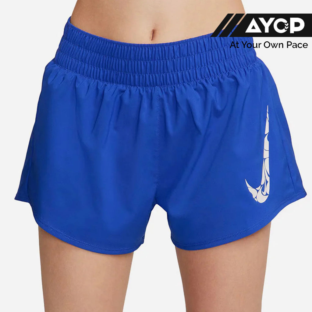 Nike One Swoosh Mid-Rise 3-inch Brief-lined Women’s Running Shorts - Blue