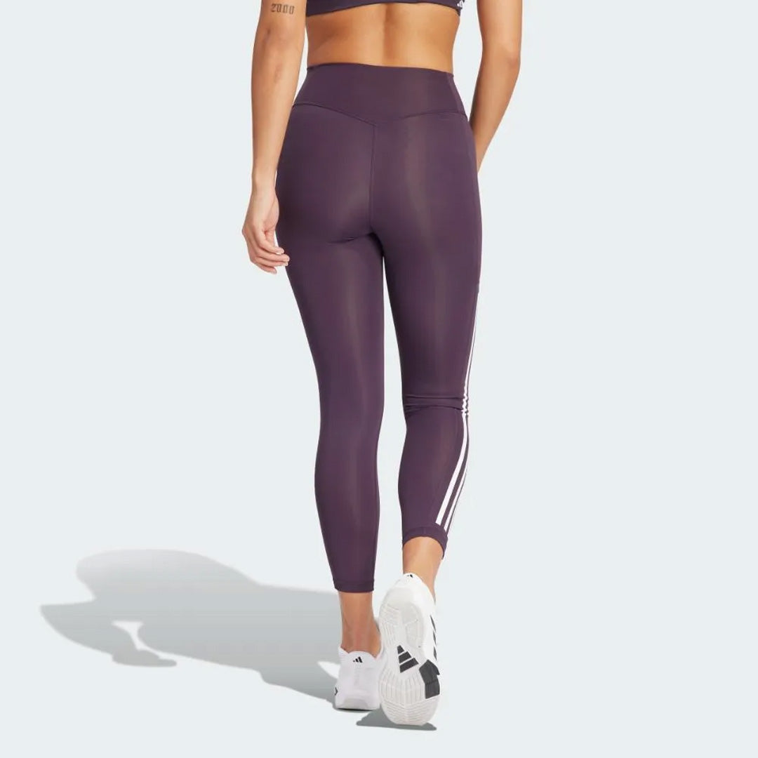 Adidas Optime 3-Stripes Full Length Women's Training Leggings - Purple